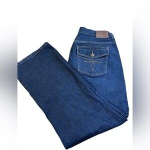 VTG Y2K Lauren Ralph Lauren LRL Bootcut Jeans Dark Wash Flap Pocket Women 16